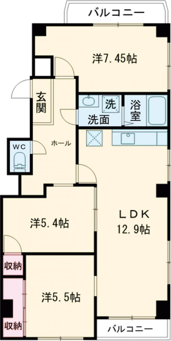 錦糸町ハイツ　（錦糸町）・601号室の間取り