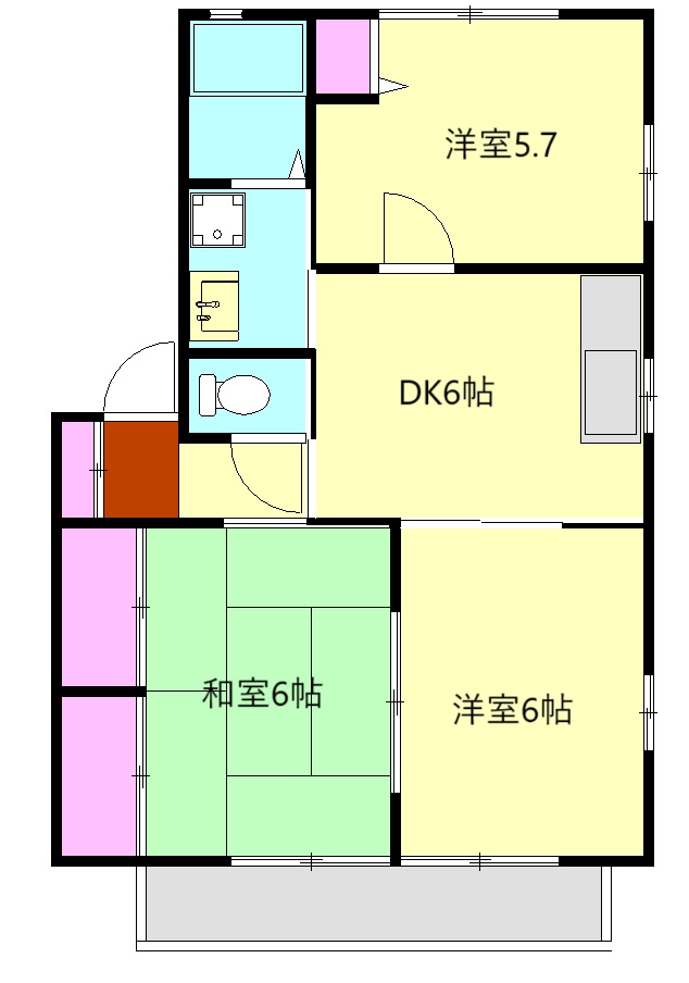 ハイツ丸久Aの間取り
