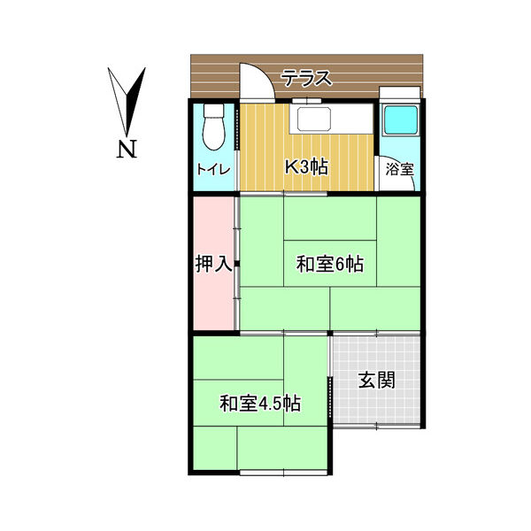 東宿二丁目鬼頭貸家・1号室の間取り