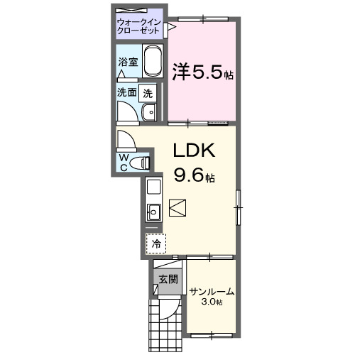Ｋ－ＰＬＡＺＡ　Ⅱ・01030号室の間取り