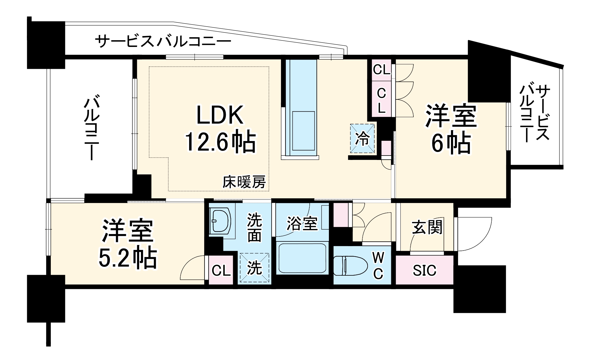 横須賀中央レジデンス・201号室の間取り
