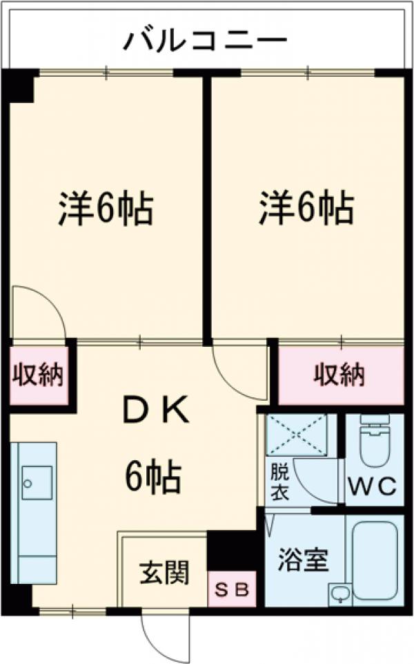 小菅の完工年月(1988年1月)築の賃貸マンションの間取り