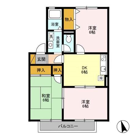 ハイカムール園生の間取り