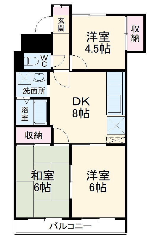 バロワール西上尾 2号棟の間取り