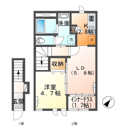 サクシード鹿島谷Ｂの間取り