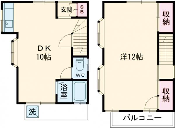 喜多見３丁目貸家・1号室の間取り