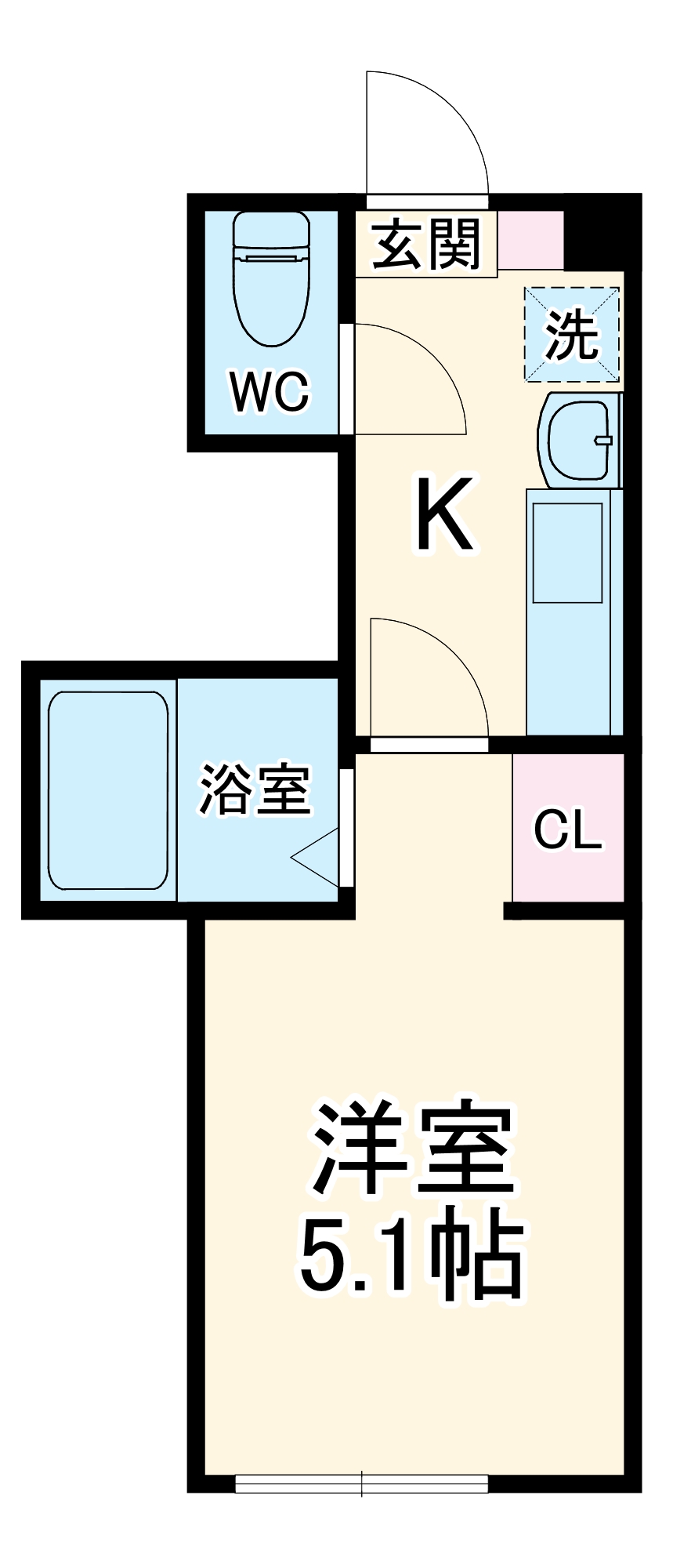 ラフィーネ二俣川・102号室の間取り