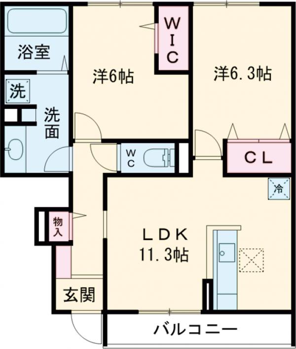 ソレイユ嵯峨野の間取り