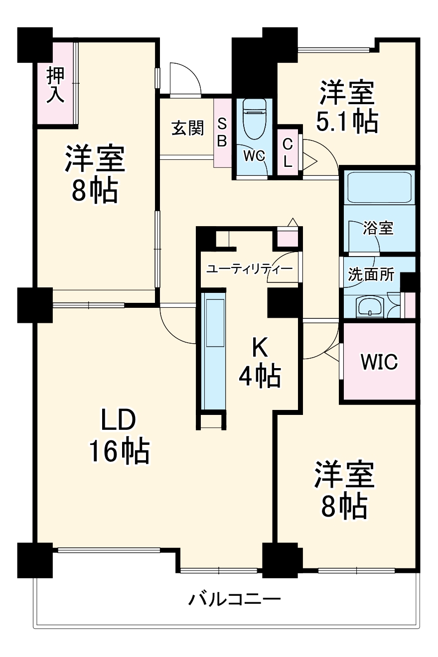 スカイプラザ・ユーカリが丘ウエストタワーの間取り