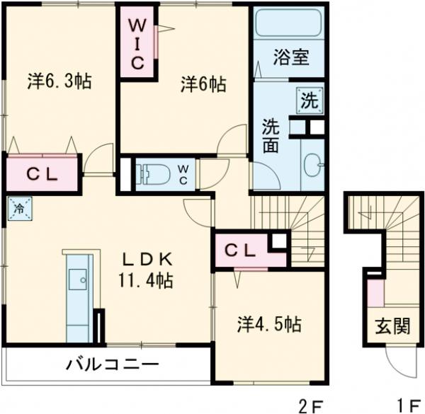 ソレイユ嵯峨野の間取り