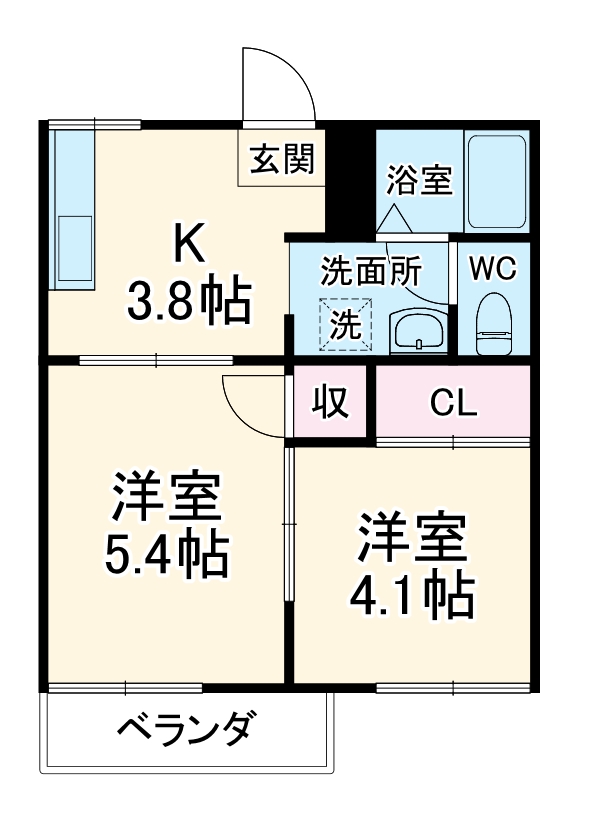 グリーンパークK・101号室の間取り