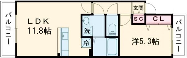 アンシェンヌ樫原の間取り
