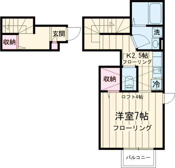 メゾン四ツ谷・203号室の間取り