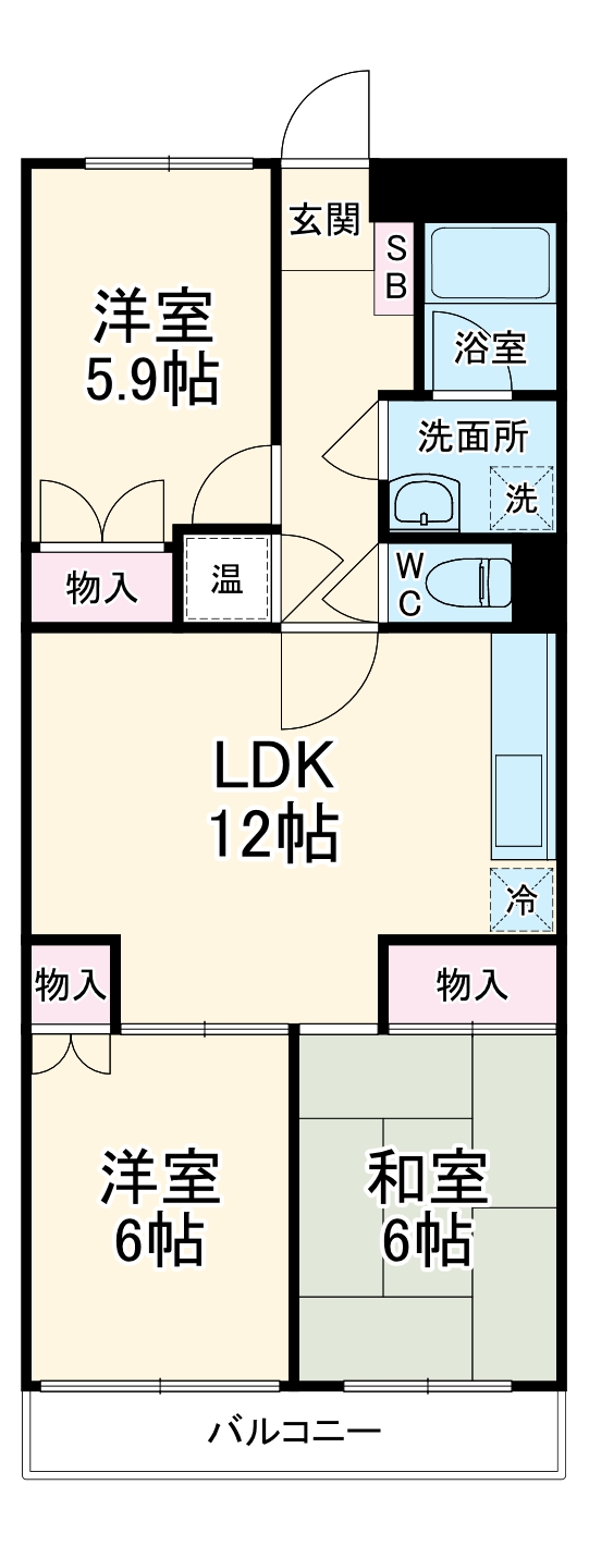 メゾンドール市川国府台の間取り