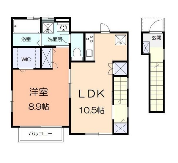 リアン世田谷・201号室の間取り