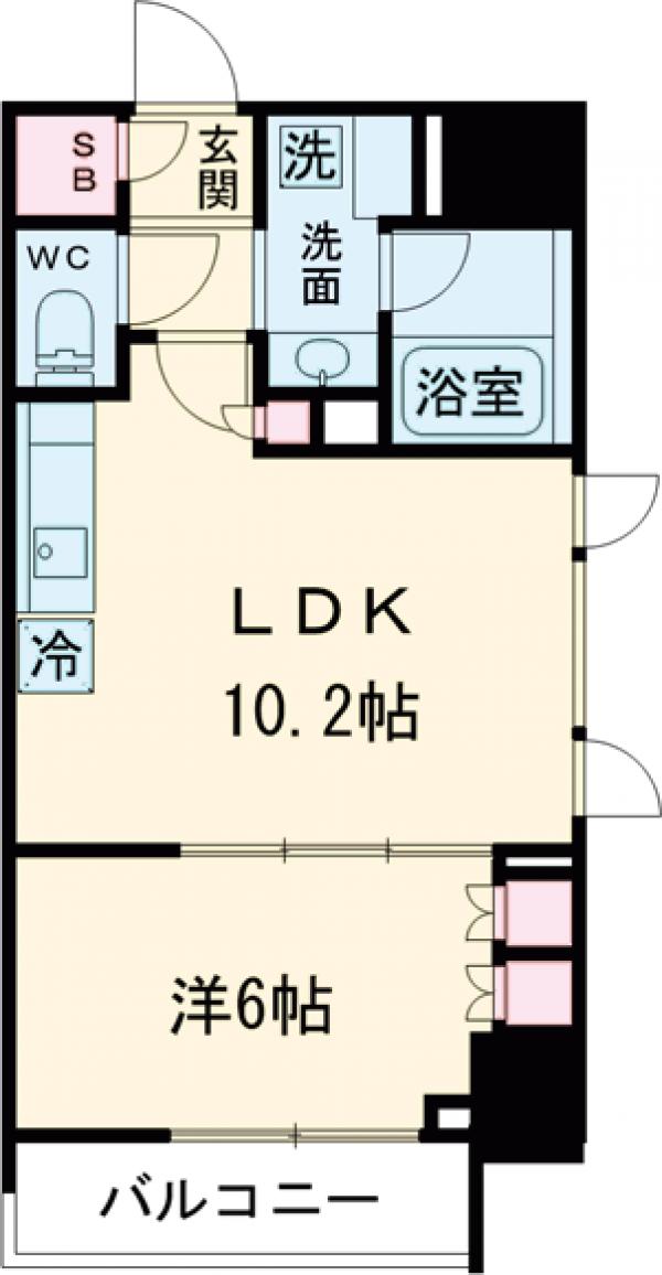 ＨＦ上野入谷レジデンス・803号室の間取り