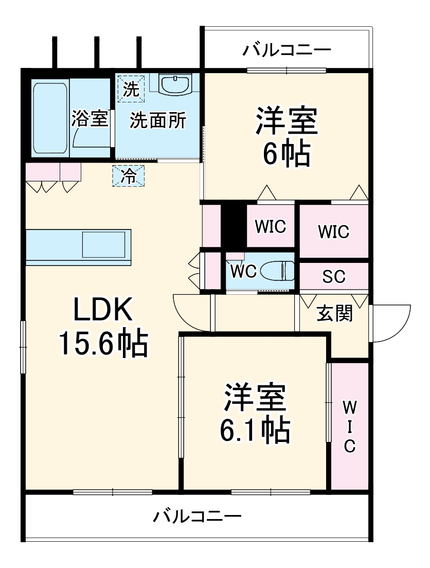 FUJISTAR西山元町・101号室の間取り