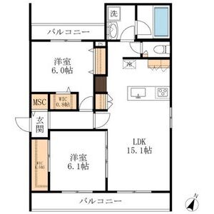 FUJISTAR西山元町・201号室の間取り