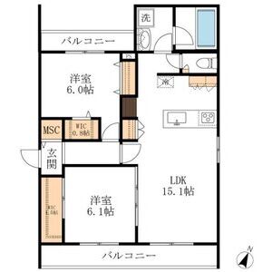 FUJISTAR西山元町・301号室の間取り