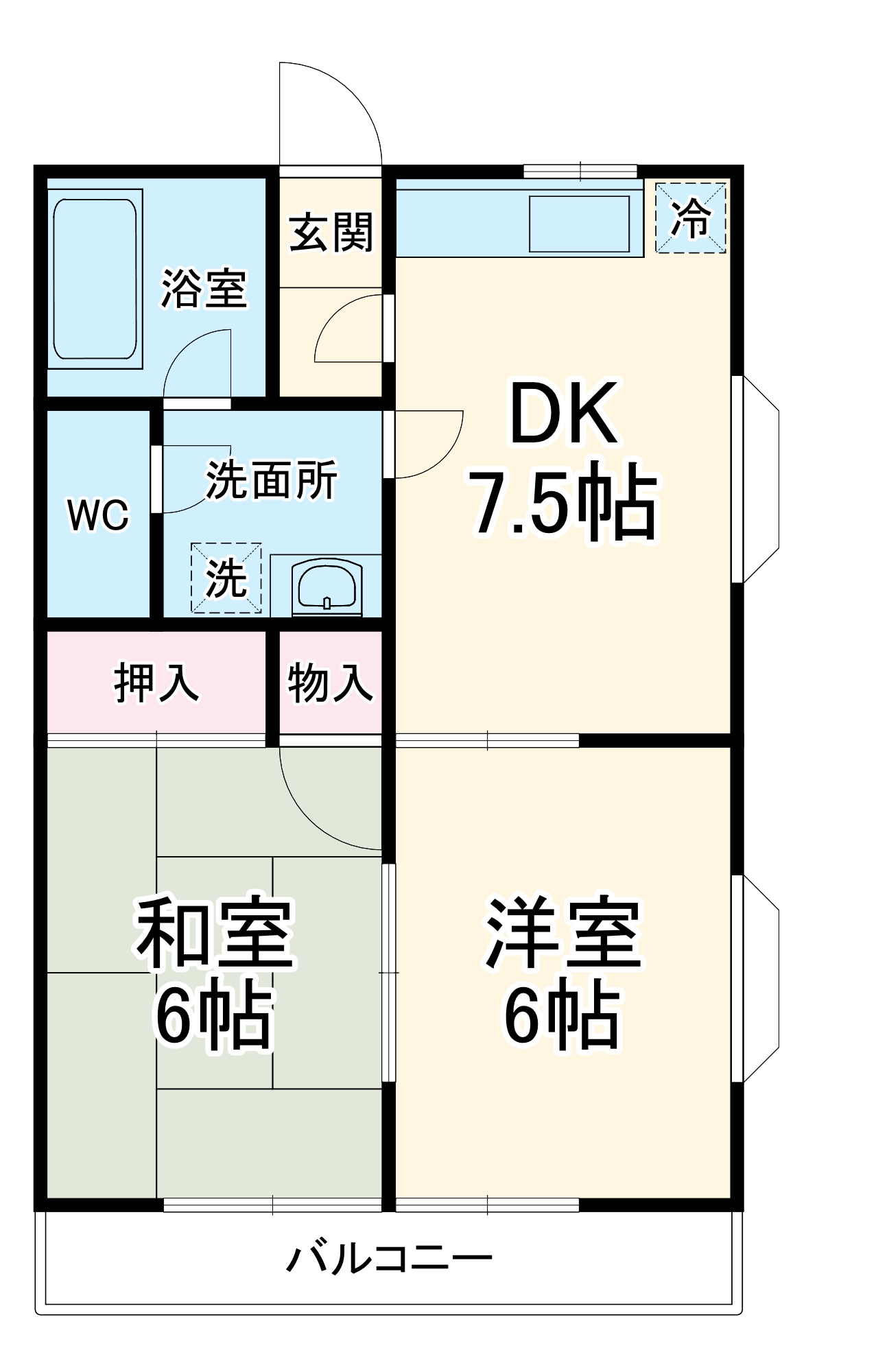 クレセントヒルズ・201号室の間取り