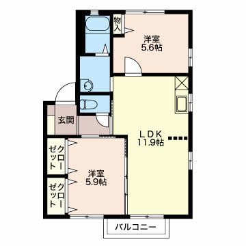 ボナール篠原Aの間取り