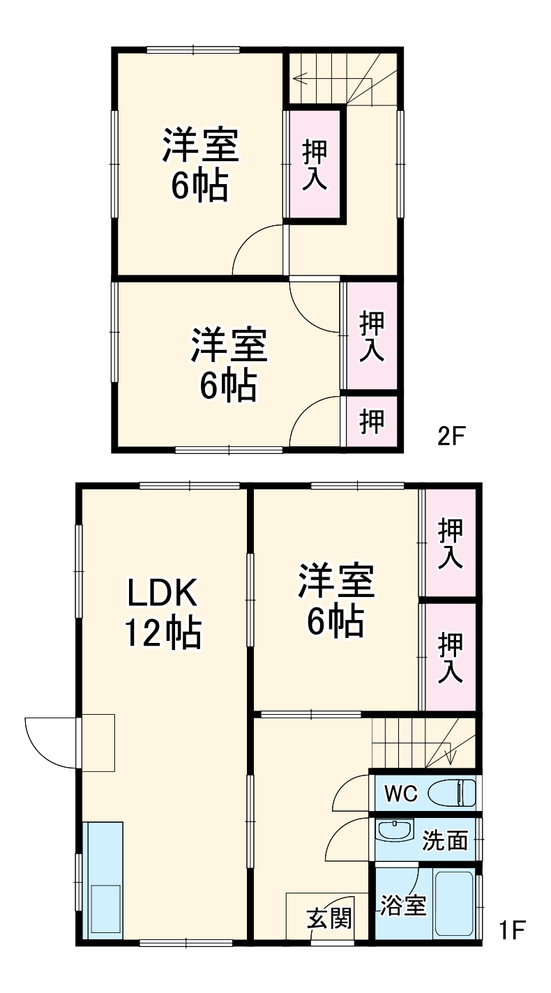 岩屋町貸家の間取り