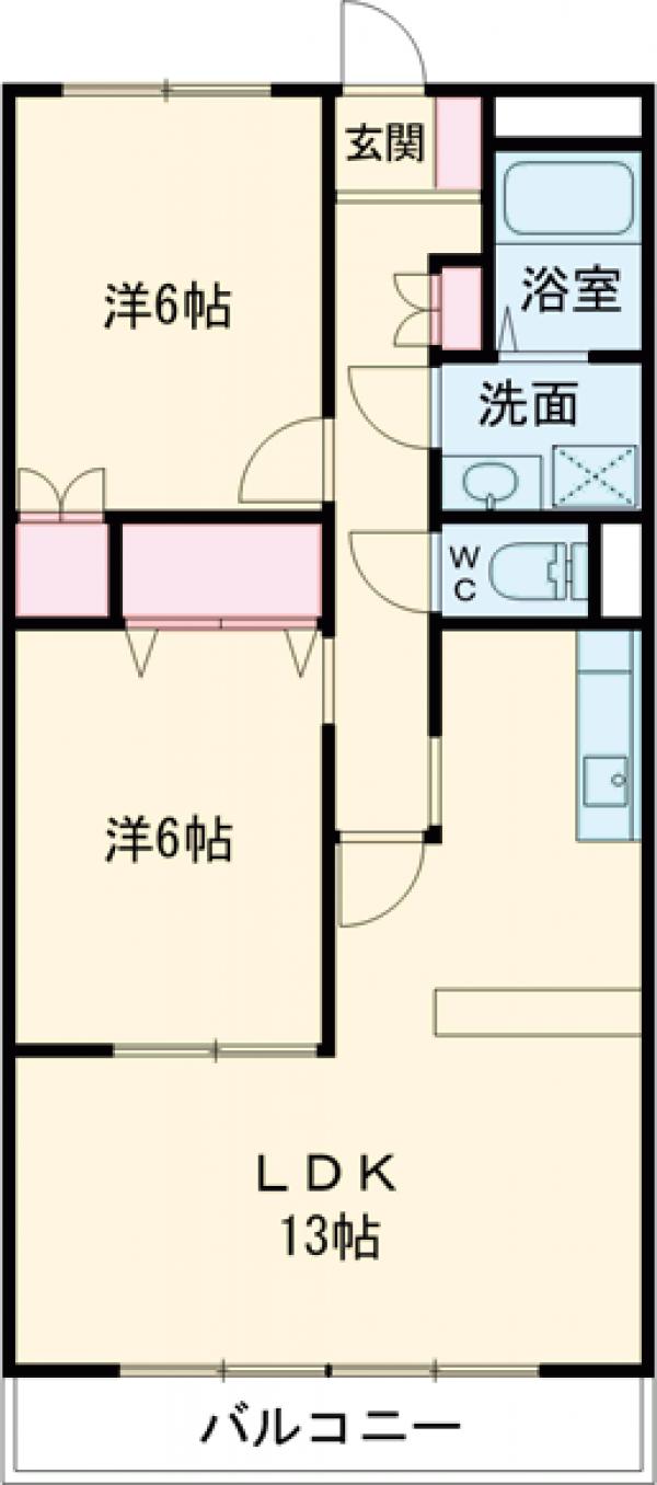 303号室の間取り