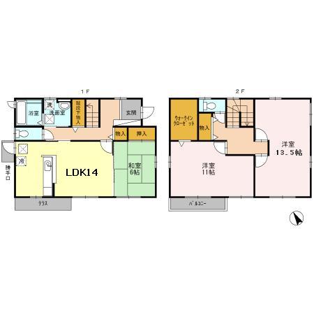 緑丘戸建の間取り