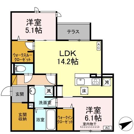 D's LIEN (ディーズリアン) Cの間取り