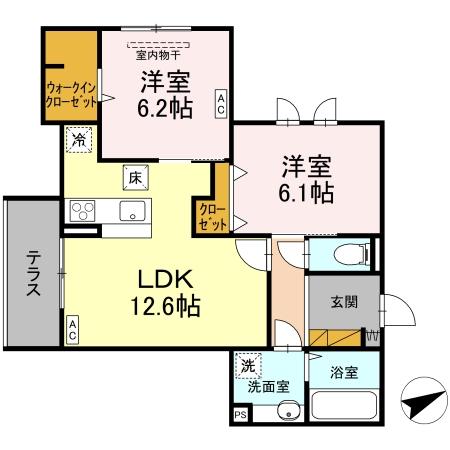 D's LIEN (ディーズリアン) Cの間取り