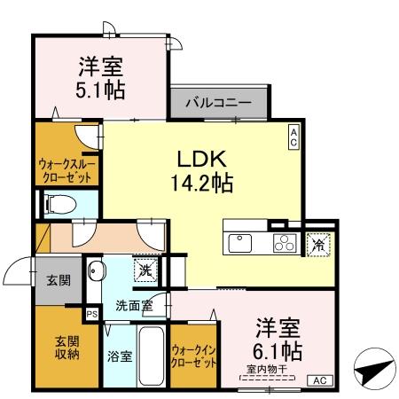 D's LIEN (ディーズリアン) Cの間取り