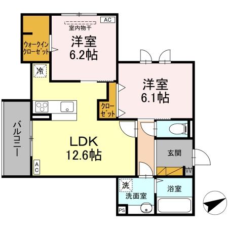 D's LIEN (ディーズリアン) Cの間取り