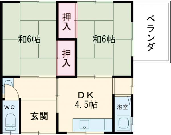 久世殿城町貸家の間取り