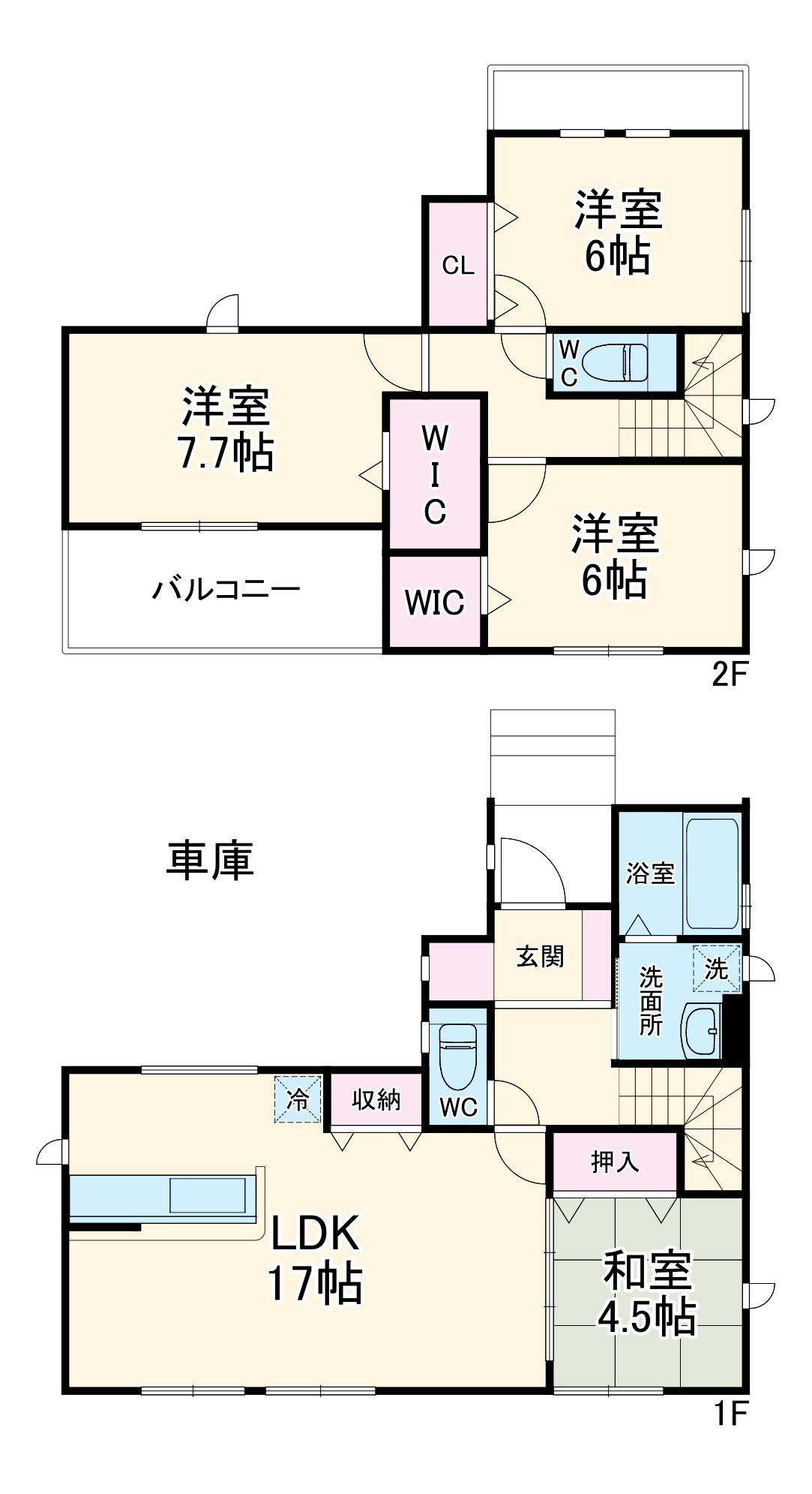 4117佐倉市中志津49期1棟1号・1号室の間取り