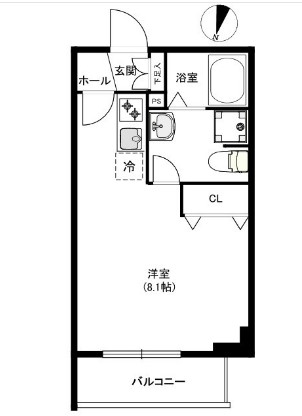 CREALpremier目黒・406号室の間取り