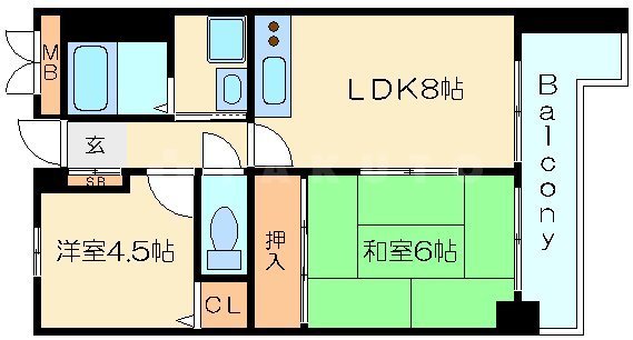 ライオンズマンション新大阪第6の間取り