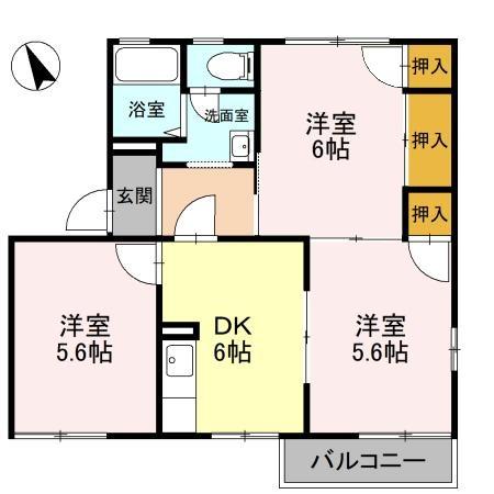ライフタウニーA街区 1号棟の間取り