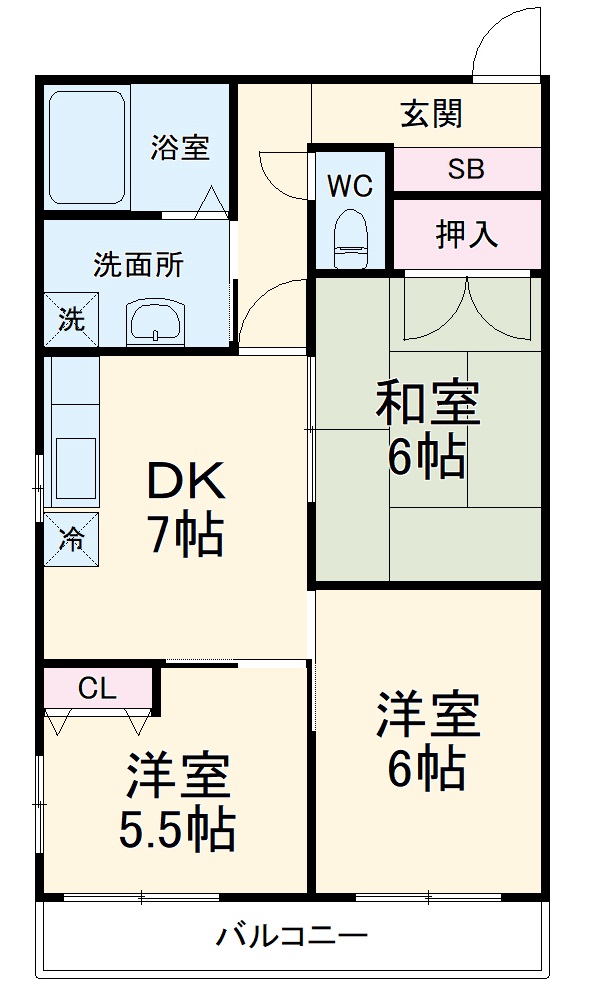 シャトーライフ相模原Ⅰの間取り