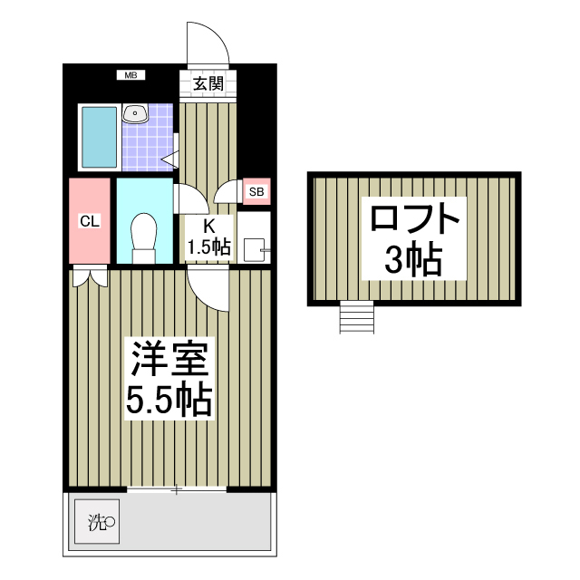 フリーダムＣ棟・206号室の間取り