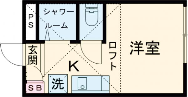 カーサダリア・106号室の間取り