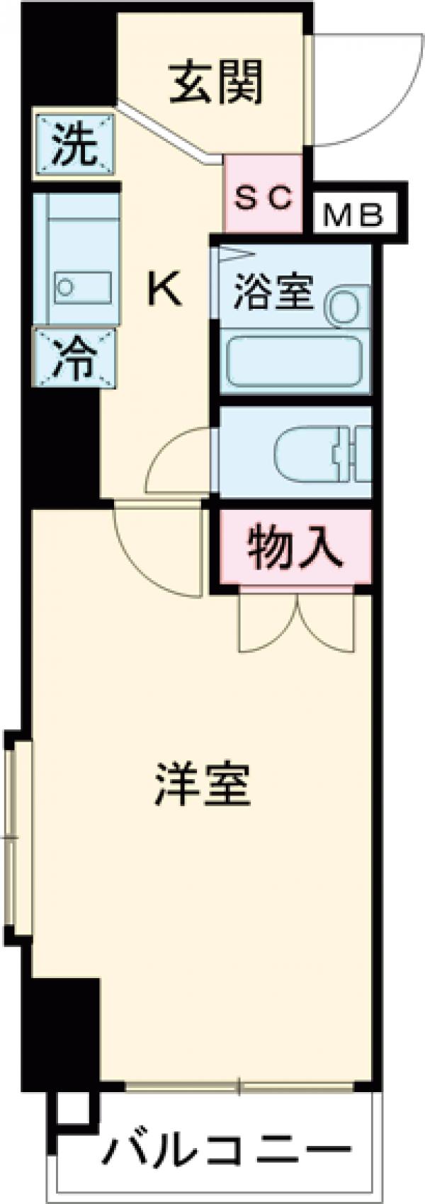 エスコート芝浦・401号室の間取り
