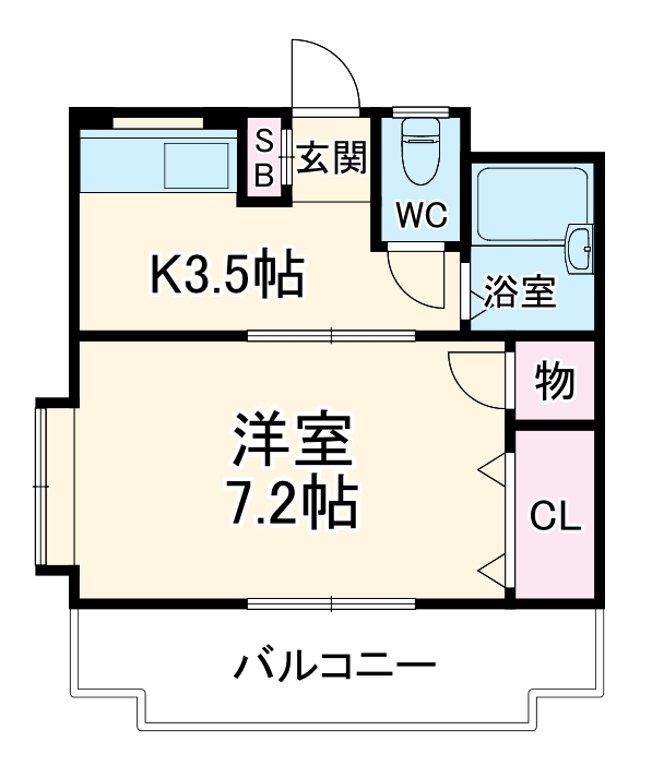 ロッキー毛呂山・203号室の間取り