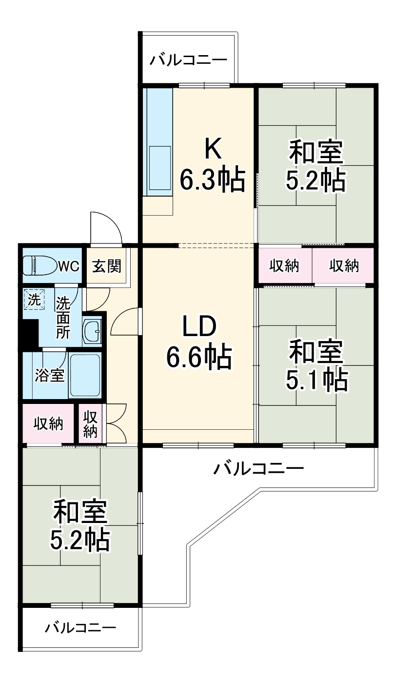 さつき住宅25号棟の間取り