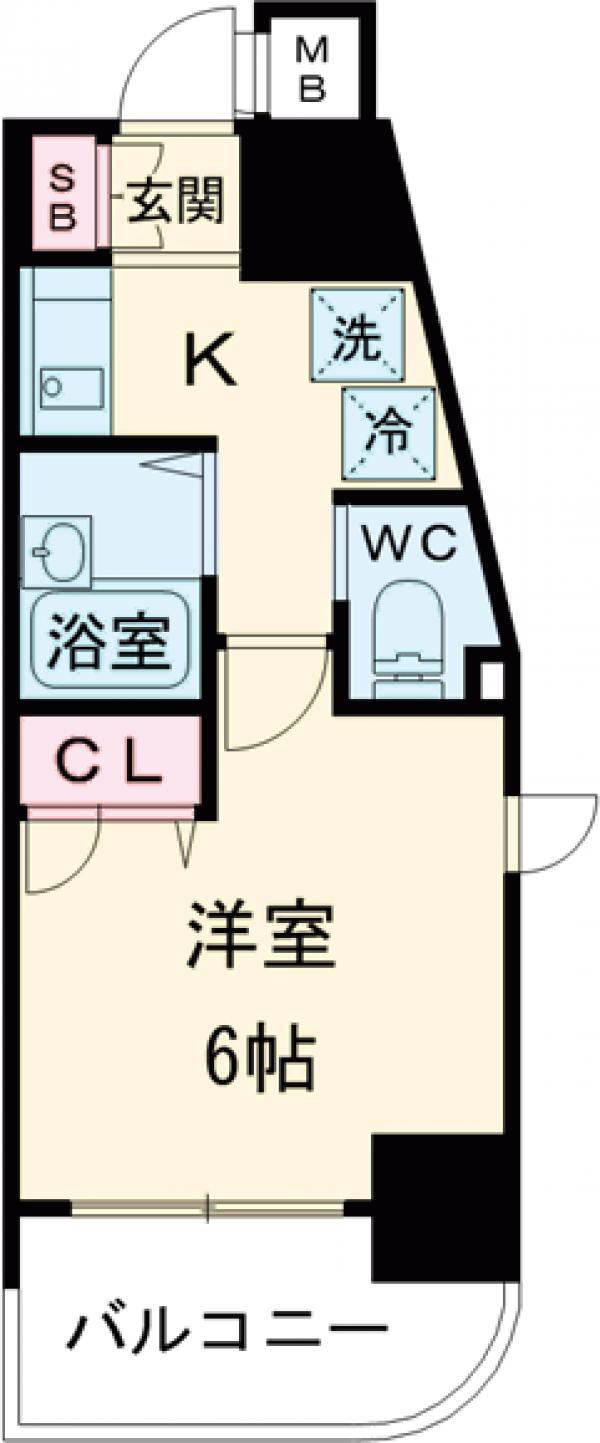 クレイシア旗の台・501号室の間取り