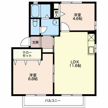 ファミーユ豊が丘Bの間取り