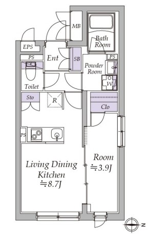 アトリオフラッツ日暮里の間取り