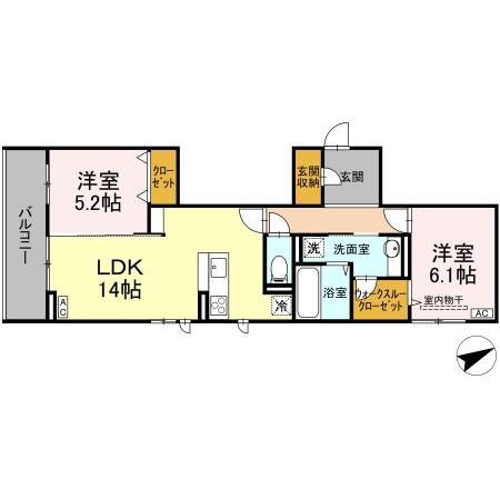 D's LIEN (ディーズリアン) Cの間取り