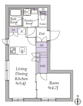 アトリオフラッツ日暮里の間取り