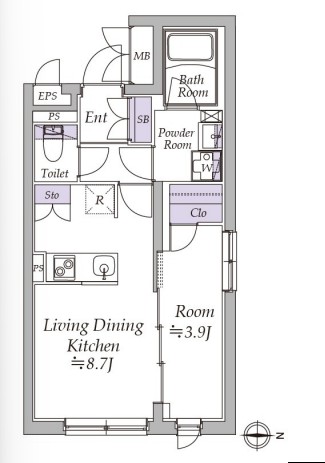 アトリオフラッツ日暮里の間取り