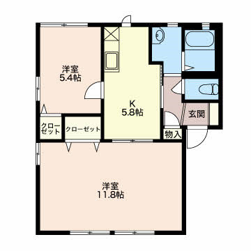クレール東田Bの間取り